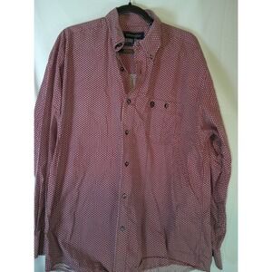 Wrangler George Strait Mens Burgundy Geometric Print Western Button Down Shirt L